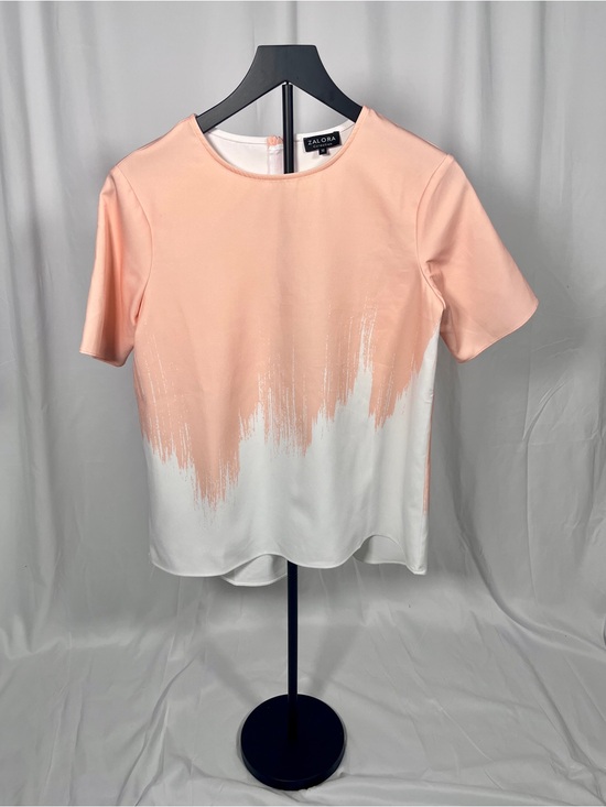 Zalora Collection Tops - ZALORA Collection Light Pink & White Short Sleeve Blouse Size M Minimal Chic Top